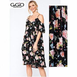 Gigio Romantic Feminine Dress Layered Size Small Floral NWT